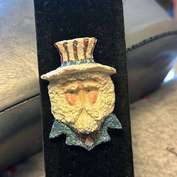 Brooch made out of resin Uncle SamSam. ENESCO corporation. 2 1/2 half inches. - Picture 1 of 2